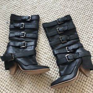 Bakers Buckley Black Steampunk Leather Boots